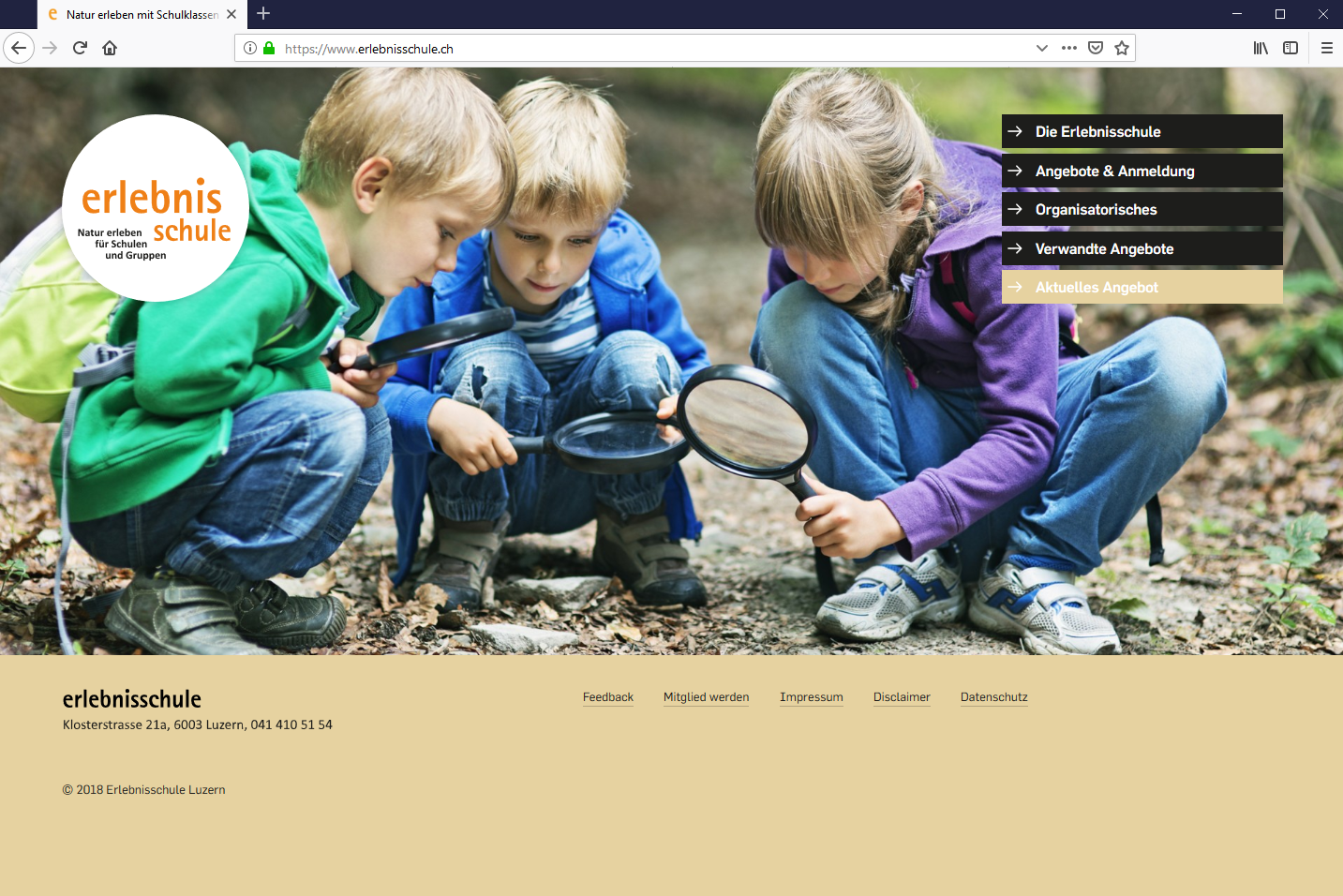 website erlebnisschule